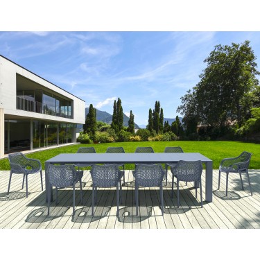 Σετ Τραπεζαρίας 11τμχ Vegas Air XL Dark Grey 100X260/300Χ75εκ. SIESTA