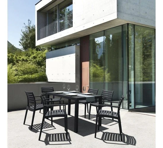 Σετ Τραπεζαρίας 7τμχ Ares Artemis Black 140Χ80Χ75εκ. SIESTA Σετ Τραπεζαρίας 7τμχ Ares Artemis Black 140Χ80Χ75εκ. SIESTA