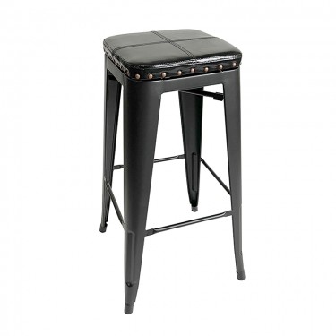 TEXAS ΣΚΑΜΠΟ 76εκ. Χ.ΠΛΑΤΗ ΜΑΥΡΟ ΜΑΤ/ΜΑΥΡΗ ΔΕΡΜΑΤΙΝΗ 42Χ42Χ76εκ. ZITA PLUS 42Χ42Χ76εκ.