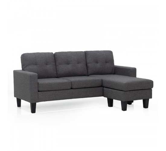 LIANA S DARK GREY ΥΦΑΣΜΑ ΓΩΝΙΑ 185Χ126X84εκ. ZITA PLUS 185Χ126X84εκ.