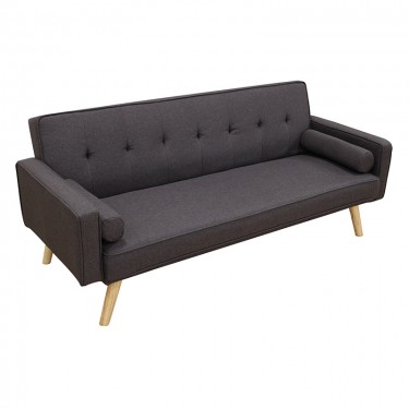 RONY BROWN/GREY ΥΦΑΣΜΑ ΚΑΝΑΠΕΣ-ΚΡΕΒΑΤΙ 179X80X75εκ. ZITA PLUS ΚΑΝΑΠΕΣ 179Χ80Χ75εκ.- ΚΡΕΒΑΤΙ 161Χ94Χ38εκ.