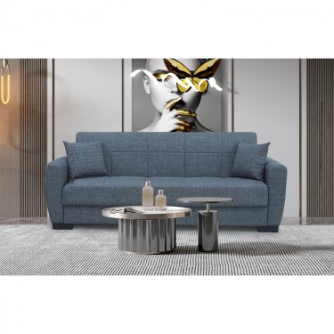 ANIMA GREY ΥΦΑΣΜΑ 3ΘΕΣΙΟΣ ΚΑΝΑΠΕΣ/ΚΡΕΒΑΤΙ ΜΕ ΑΠΟΘ.ΧΩΡΟ 210X80X75εκ. ZITA PLUS 210Χ80Χ75εκ. ΚΡΕΒ.180Χ100