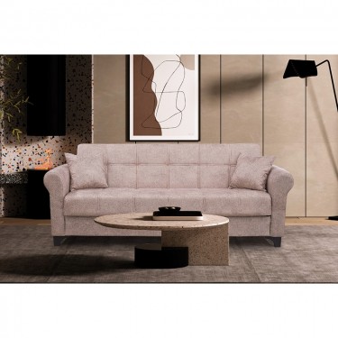 AZUR LIGHT BROWN ΥΦΑΣΜΑ 3ΘΕΣΙΟΣ ΚΑΝΑΠΕΣ/ΚΡΕΒΑΤΙ ΜΕ ΑΠΟΘ.ΧΩΡΟ 210X80X75εκ. ZITA PLUS 210Χ80Χ75εκ. ΚΡΕΒ.180Χ100