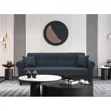 AZUR GREY ΥΦΑΣΜΑ 3ΘΕΣΙΟΣ ΚΑΝΑΠΕΣ/ΚΡΕΒΑΤΙ ΜΕ ΑΠΟΘ.ΧΩΡΟ 210X80X75εκ. ZITA PLUS 210Χ80Χ75εκ. ΚΡΕΒ.180Χ100