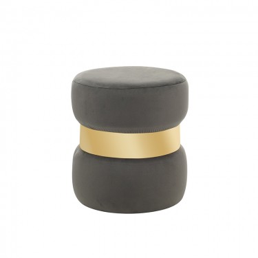 LINDA/R ΣΚΑΜΠΟ GREY VELVET ΥΦΑΣΜΑ Φ.37Χ43εκ. ZITA PLUS Φ37Χ43εκ.