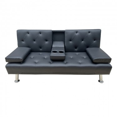 REST BLACK PU ΚΑΝΑΠΕΣ-ΚΡΕΒΑΤΙ 168X88X79εκ. ZITA PLUS ΚΑΝΑΠΕΣ 168X88X79εκ.- ΚΡΕΒ. 168X100X39εκ.