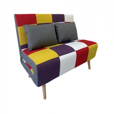 SARA PATCHWORK ΥΦΑΣΜΑ ΚΑΝΑΠΕΣ/ΚΡΕΒΑΤΙ 134Χ80Χ84εκ. ZITA PLUS 134Χ80Χ46-84εκ. - ΚΡΕΒ.134Χ190Χ32εκ.