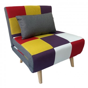 SARA PATCHWORK ΥΦΑΣΜΑ ΠΟΛΥΘΡΟΝΑ/ΚΡΕΒΑΤΙ 75X80X84εκ. ZITA PLUS 75Χ80Χ84εκ. - ΚΡΕΒ.75Χ190Χ32εκ.