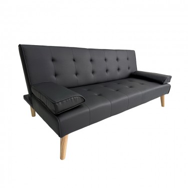 MERYL BLACK PU ΚΑΝΑΠΕΣ ΚΡΕΒΑΤΙ 170X81X74εκ. ZITA PLUS 170X81X74εκ. - ΚΡΕΒ.170Χ95Χ36εκ.