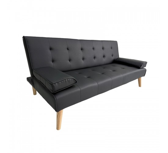 MERYL BLACK PU ΚΑΝΑΠΕΣ ΚΡΕΒΑΤΙ 170X81X74εκ. ZITA PLUS 170X81X74εκ. - ΚΡΕΒ.170Χ95Χ36εκ.