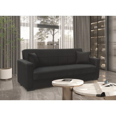 ROVER BLACK ΥΦΑΣΜΑ 3ΘΕΣΙΟΣ ΚΑΝΑΠΕΣ/ΚΡΕΒΑΤΙ ΜΕ ΑΠΟΘ.ΧΩΡΟ 210X80X75εκ. ZITA PLUS 210Χ80Χ75εκ. ΚΡΕΒ.180Χ100