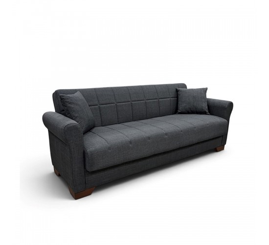 VAVEL DARK GREY ΥΦΑΣΜΑ 3ΘΕΣΙΟΣ ΚΑΝΑΠΕΣ/ΚΡΕΒΑΤΙ ΜΕ ΑΠΟΘ.ΧΩΡΟ 216X85X80εκ. ZITA PLUS 216Χ85Χ80εκ. ΚΡΕΒ.180Χ103εκ.