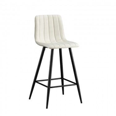 Σκαμπό Μπάρ 4τμχ Nero Off White Ύφασμα 47x49x72-104εκ. ZITA PLUS 47X49X72-104εκ.
