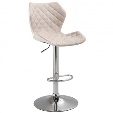 Σκαμπό Μπάρ 2τμχ Bar90 Εκρού Ύφασμα 47x50x114εκ. ZITA PLUS 47Χ50Χ58-81/92-114εκ.