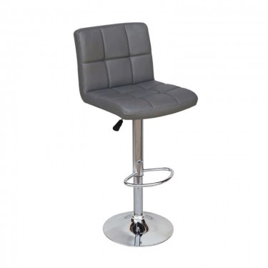 Σκαμπό Μπάρ 2τμχ Bar40 Grey Pu 43x52x113εκ. ZITA PLUS 43X52X60-92/81-113εκ.