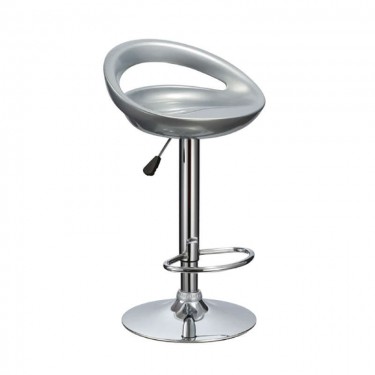 Σκαμπό Μπάρ 2τμχ Bar18 Ασημί Abs 46x39x97εκ. ZITA PLUS 46X39X61-82/76.5-97εκ.