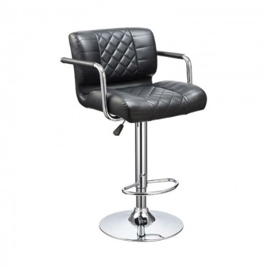 Σκαμπό Μπαρ 2τμχ Bar83 Μαύρο Pu 51x51x110εκ. ZITA PLUS 51Χ51Χ65-88/86-110εκ.