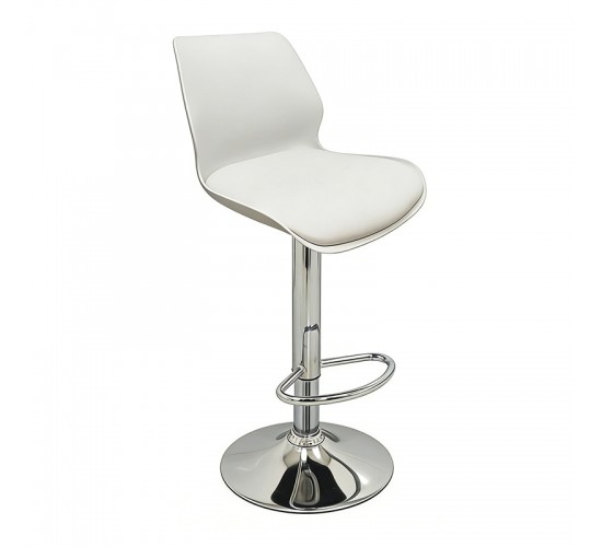 Σκαμπό Μπάρ 2τμχ Bar49 White Pu/Pvc 39X45X102εκ. ZITA PLUS 39X45X62-84/78-102εκ.