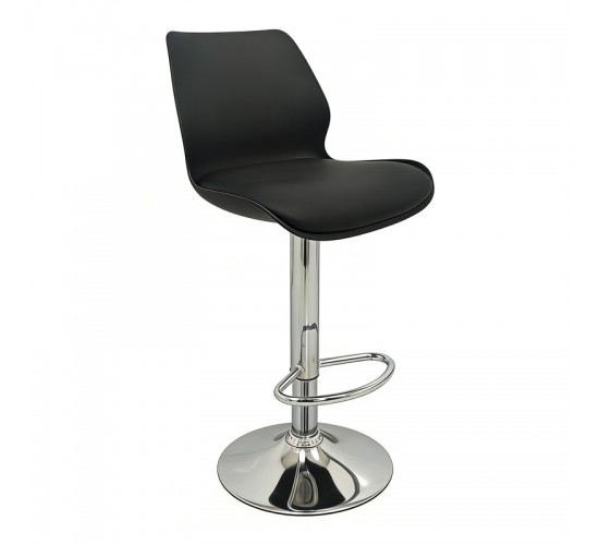 Σκαμπό Μπάρ 2τμχ Bar49 Black Pu/Pvc 39X45X102εκ. ZITA PLUS 39X45X62-84/78-102εκ.