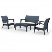 MIAMI ΣΕΤ DARK GREY(2ΠΟ 1ΚΑ ΤΡΑΠ92Χ53 ΜΑ ΠΟΛ/ΝΙΟΥ SIESTA 128Χ77Χ89/72Χ76Χ89/92Χ53Χ43εκ.