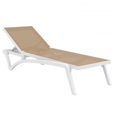 PACIFIC ΞΑΠΛΩΣΤΡΑ WHITE/TAUPE ΠΟΛ/ΝΙΟΥ 193X68X35εκ. SIESTA 193X68X35εκ.