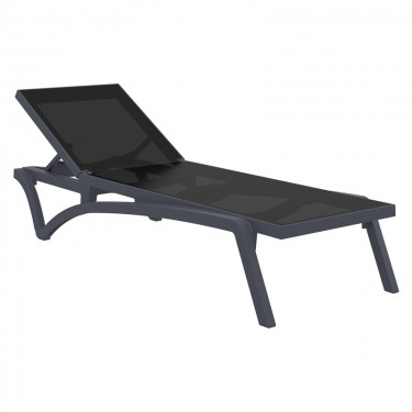 PACIFIC ΞΑΠΛΩΣΤΡΑ DARK GREY/BLACK ΠΟΛ/ΝΙΟΥ 193X68X35εκ. SIESTA 193X68X35εκ.