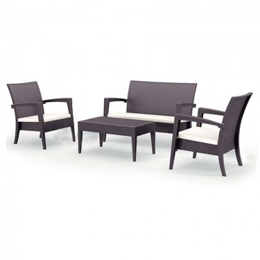 MIAMI ΣΕΤ BROWN 2ΠΟ 1ΚΑ ΤΡΑΠ.92Χ53εκ. ΜΑΞ. ΠΟΛ/ΝΙΟΥ SIESTA 128Χ77Χ89/72Χ76Χ89/92Χ53Χ43εκ.