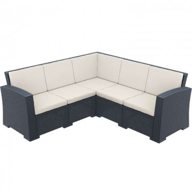 MONACO DARK GREY ΓΩΝΙΑ ΜΕ ΜΑΞΙΛΑΡΙ ΠΟΛ/ΝΙΟΥ 207X207X79εκ. SIESTA 207X207X79εκ.