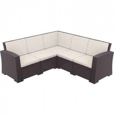 MONACO BROWN ΓΩΝΙΑ ΜΕ ΜΑΞΙΛΑΡΙ ΠΟΛ/ΝΙΟΥ 207X207X79εκ. SIESTA 207X207X79εκ.