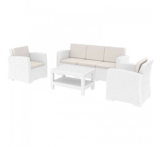 MONACO WHITE ΣΕΤ 3ΘΕΣΙΟΥ ΚΑΝΑΠΕ ΜΕ ΜΑΞ. ΠΟΛ/ΝΙΟΥ MONACO WHITE ΣΕΤ 3ΘΕΣΙΟΥ ΚΑΝΑΠΕ ΜΕ ΜΑΞ. ΠΟΛ/ΝΙΟΥ