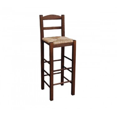ΣΙΦΝΟΣ Σκαμπό BAR με Πλάτη, Οξιά Εμποτισμός Καρυδί, Κάθισμα Ψάθα  36x37x76/107cm [-Καρυδί-] [-Ξύλο-, -Ψάθα-] Ρ980,Ε2