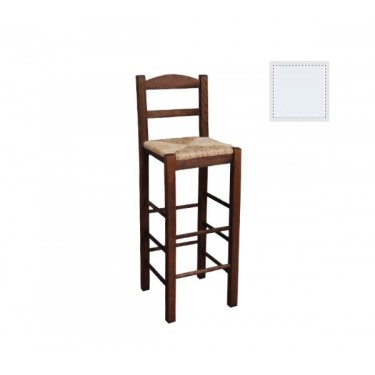 ΣΙΦΝΟΣ Σκαμπό BAR με Πλάτη, Οξιά Εμποτισμός Λάκα Άσπρο, Κάθισμα Ψάθα  36x37x76/107cm [-Άσπρο-] [-Ξύλο-, -Ψάθα-] Ρ980,Ε8