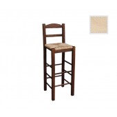 ΣΙΦΝΟΣ Σκαμπό BAR με Πλάτη, Οξιά Άβαφο με Ψάθα Αβίδωτη  36x37x76/107cm [-Άβαφο-] [-Ξύλο-, -Ψάθα-] Ρ980,0