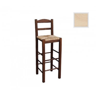 ΣΙΦΝΟΣ Σκαμπό BAR με Πλάτη, Οξιά Άβαφο με Ψάθα Αβίδωτη  36x37x76/107cm [-Άβαφο-] [-Ξύλο-, -Ψάθα-] Ρ980,0