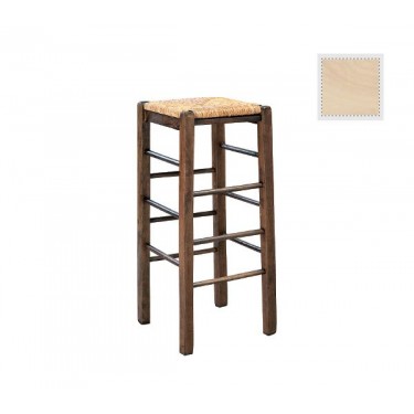 ΤΑΒΕΡΝΑΣ Σκαμπό BAR, Οξιά Άβαφο με Ψάθα Αβίδωτη  35x35x80cm [-Άβαφο-] [-Ξύλο-, -Ψάθα-] Ρ977,0