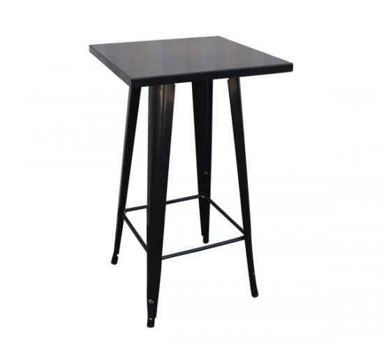 RELIX Τραπέζι Bar-Pro, Μέταλλο Βαφή Antique Black  60x60x101cm [-Μαύρο-] [-Μέταλλο-] Ε5203,10