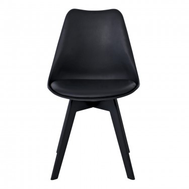 MARTIN-II Καρέκλα PP Μαύρη, Μονταρισμένη Ταπετσαρία  49x56x83cm [-Μαύρο-] [-PP - PC - ABS-] ΕΜ137,2