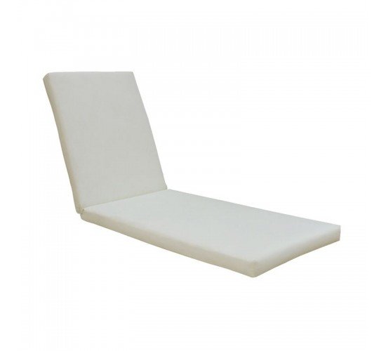 SUNLOUNGER Μαξιλάρι Ξαπλώστρας Ύφασμα Εκρού Water Repellent, Foam Polyester Φερμουάρ-Velcro  196(78 118)x60x7cm [-Εκρού-] [-Ύφασμα-] Ε2017