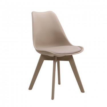MARTIN-II Καρέκλα PP Tortora, Μονταρισμένη Tαπετσαρία  49x56x83cm [-Μπεζ-Tortora-Sand-Cappuccino-] [-PP - PC - ABS-] ΕΜ137,9