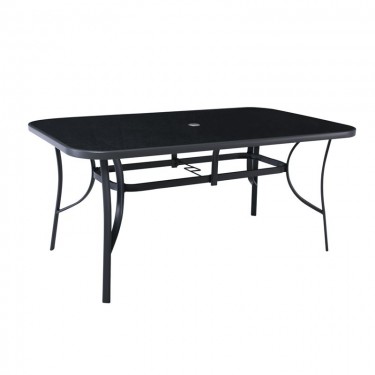 VERONA Τραπέζι Μέταλλο Βαφή Ανθρακί, Γυαλί Silk Screen  160x96x71cm [-Ανθρακί-] [-Γυαλί-, -Μέταλλο-] Ε272,0