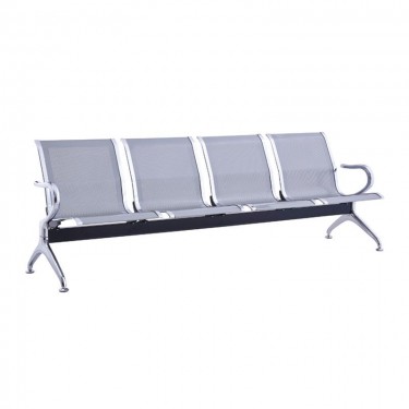 Κάθισμα Αναμονής - Υποδοχής 4 Θέσεων, Μέταλλο Χρώμιο Mesh Γκρι  237x58x77cm [-Γκρι-, -Χρώμιο - Inox-] [-Μέταλλο-] Ε504,01