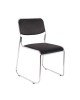 CAMPUS Καρέκλα Επισκέπτη Γραφείου, Στοιβαζόμενη Χρώμιο Μέταλλο, Soft Pu Μαύρο  51x49x78cm [-Μαύρο-] [-PU - PVC - Bonded Leather-] Ε553,1W