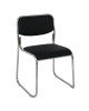 CAMPUS Καρέκλα Επισκέπτη Γραφείου, Στοιβαζόμενη Χρώμιο Μέταλλο, Soft Pu Μαύρο  51x49x78cm [-Μαύρο-] [-PU - PVC - Bonded Leather-] Ε553,1W