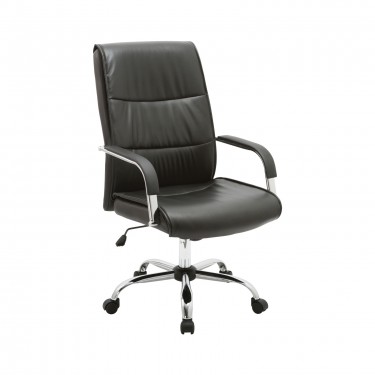 BF3500 Πολυθρόνα Διευθυντή Μέταλλο Βάση Χρώμιο, Pu Μαύρο  61x72x105/115cm [-Μαύρο-] [-PU - PVC-] ΕΟ590