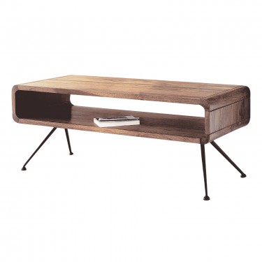 CAMEO Τραπεζάκι Σαλονιού Καθιστικού, Μέταλλο Βαφή Μαύρο, Ξύλο Ακακία Φυσικό  100x40x45cm [-Μαύρο-, -Φυσικό-] [-Μέταλλο-, -Ξύλο-] ΕΑ7009