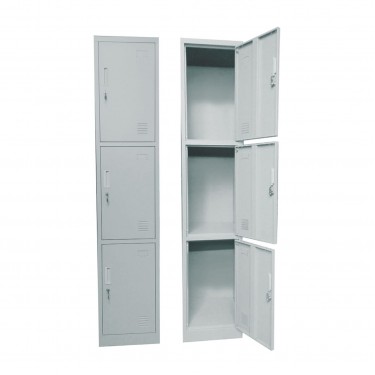 LOCKER 3 Θέσεων Μέταλλο Βαφή Γκρι  38x45x185cm [-Γκρι-] [-Μέταλλο-] Ε6006,1