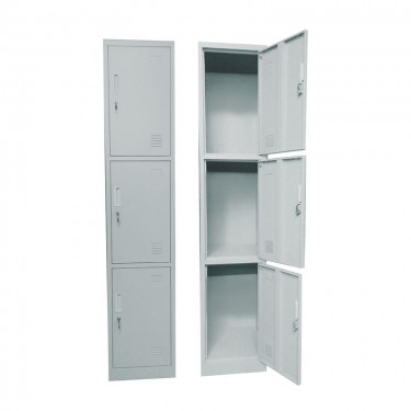 LOCKER 3 Θέσεων Μέταλλο Βαφή Γκρι  38x45x185cm [-Γκρι-] [-Μέταλλο-] Ε6006,1