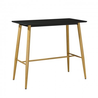 LAVIDA Τραπέζι BAR Μέταλλο Βαφή Φυσικό, Μαύρο MDF  120x60x106cm [-Μαύρο-, -Φυσικό-] [-MDF - Κόντρα Πλακέ - Καπλαμάς - Νοβοπάν-, -Μέταλλο-] ΕΜ154,2