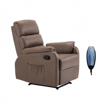 COMFORT Massage Πολυθρόνα Relax, Σαλονιού - Καθιστικού, PU Cappuccino  74x90x98cm [-Μπεζ-Tortora-Sand-Cappuccino-] [-PU - PVC-] Ε9733,4