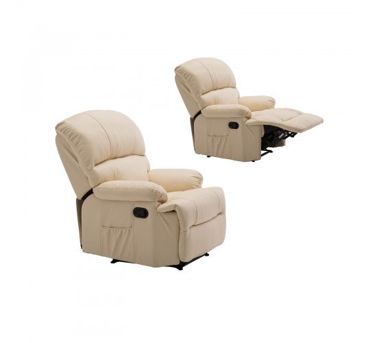 SPACE Πολυθρόνα Massage Σαλονιού - Καθιστικού, PU Μπεζ  88x93x102cm [-Μπεζ-Tortora-Sand-Cappuccino-] [-PU - PVC - Bonded Leather-] Ε9731,1